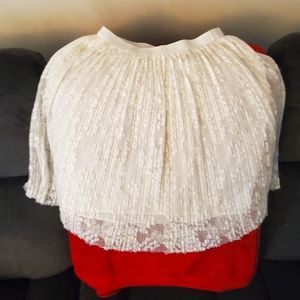🛑EUC FOREVER 21 Contemporary White Lace Skirt S-M